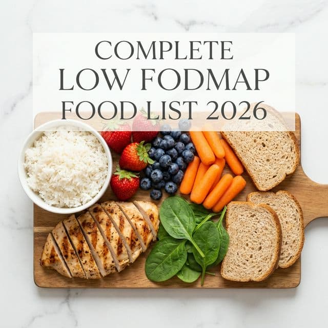Complete Low FODMAP Food List 2026: Evidence-Based Guide